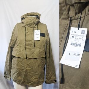 Zara pocket parka army green  medium *tags removed